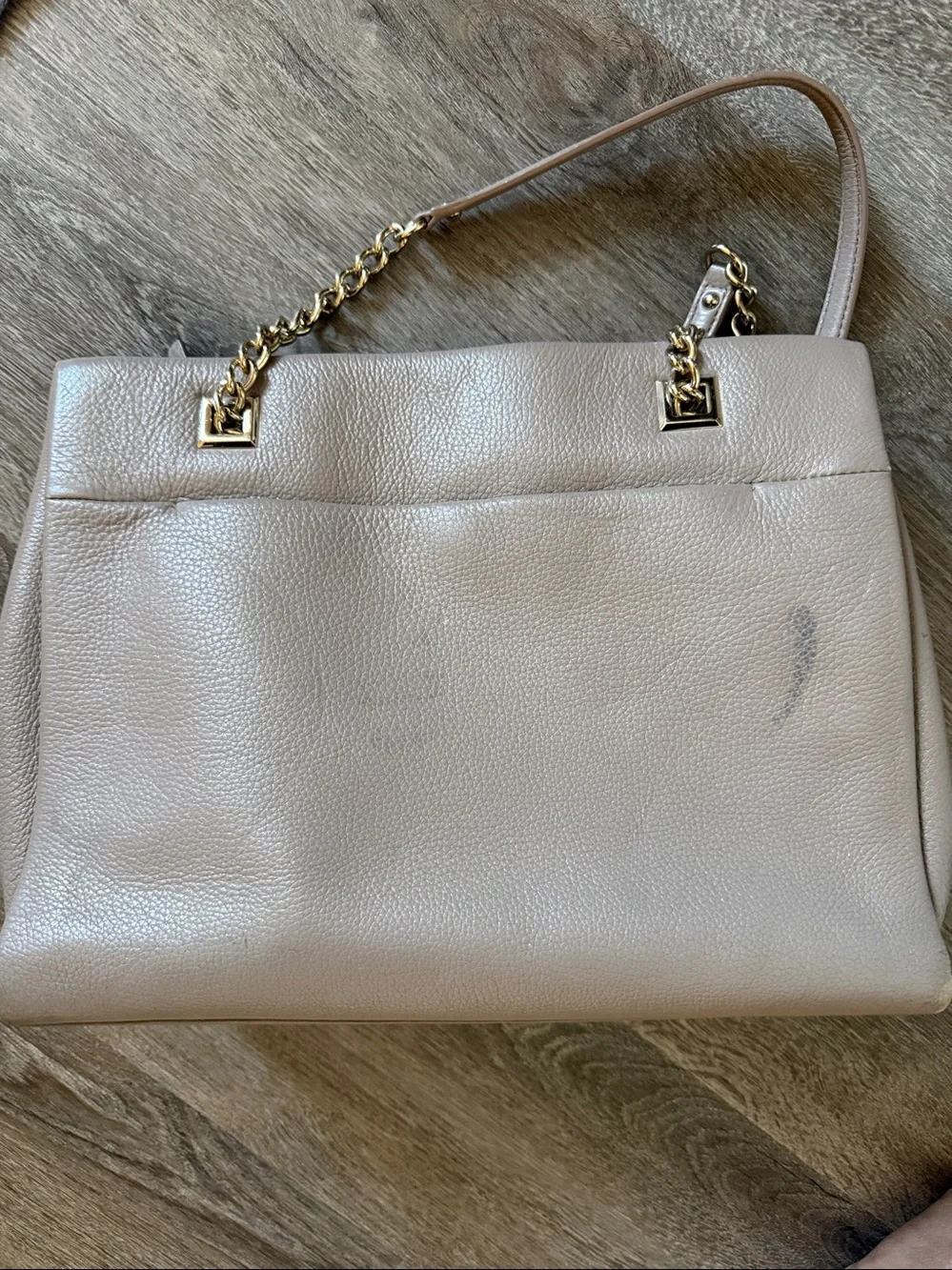 Kate Spade Taupe Leather Chain-Handle Women's Tote. Good condition.